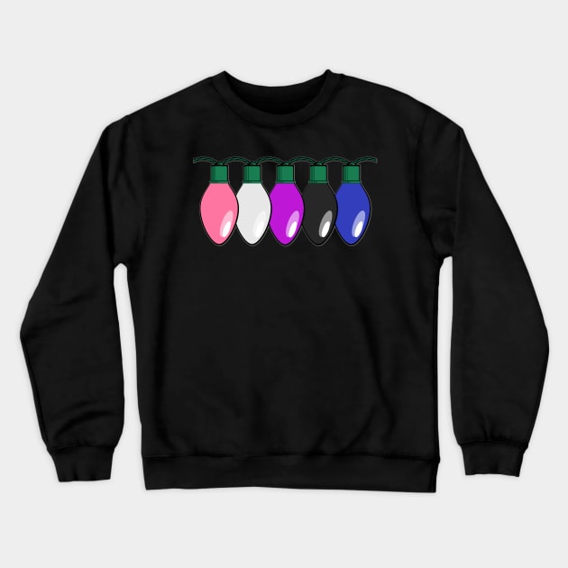 Genderfluid Pride Christmas Lights Crewneck Sweatshirt by wheedesign